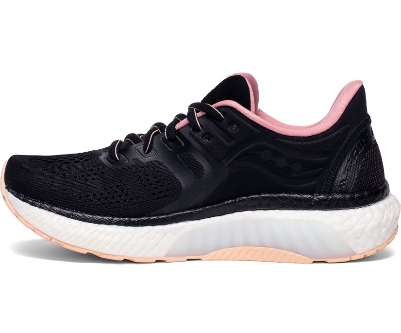 Women's Saucony Hurricane 23 Running Shoes Black / Rose | Singapore 156MQZA